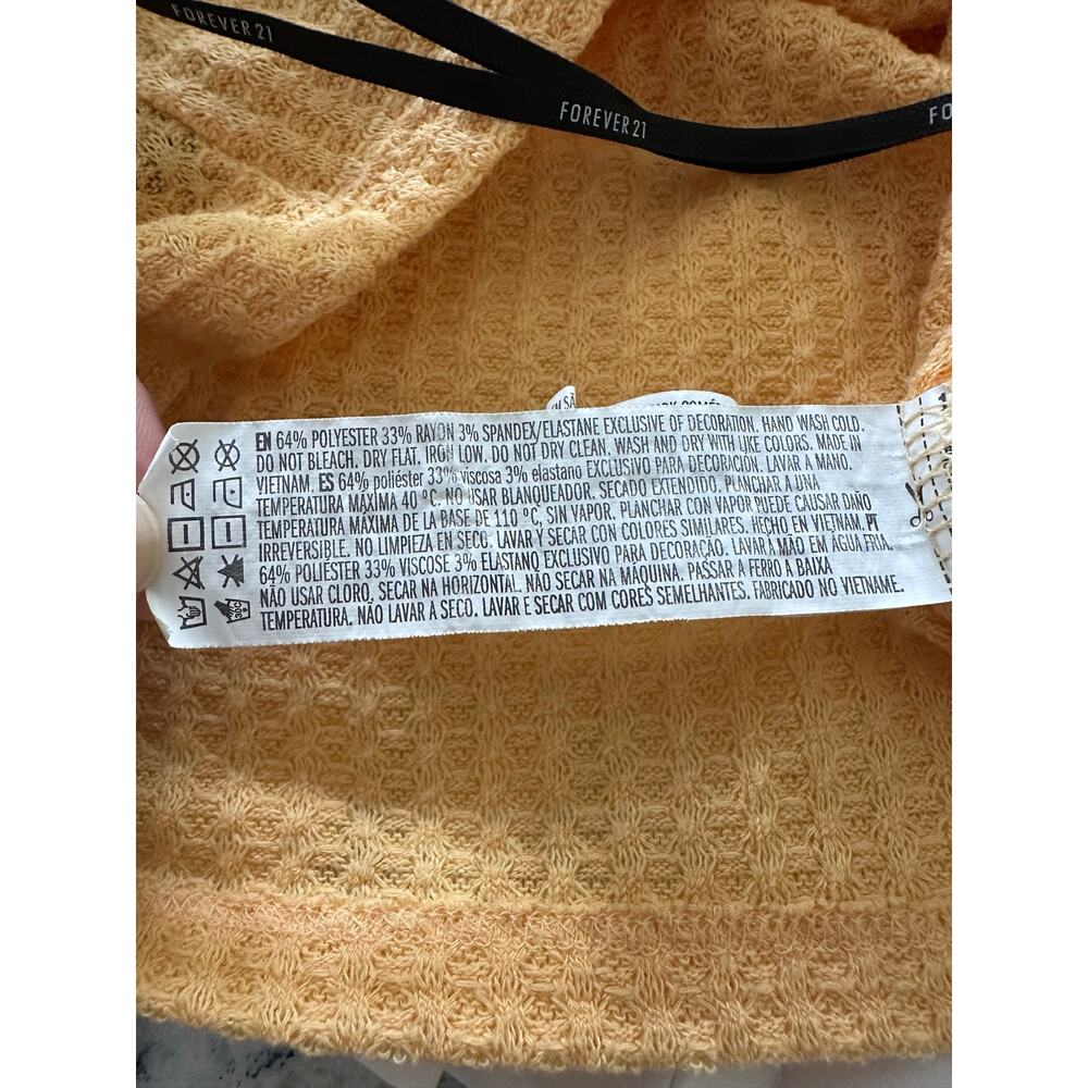 Forever 21 yellow waffle tank top size small - Picture 6 of 6